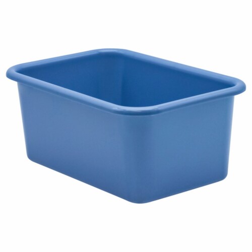 Slate Blue Small Plastic Storage Bin Perspective: front
