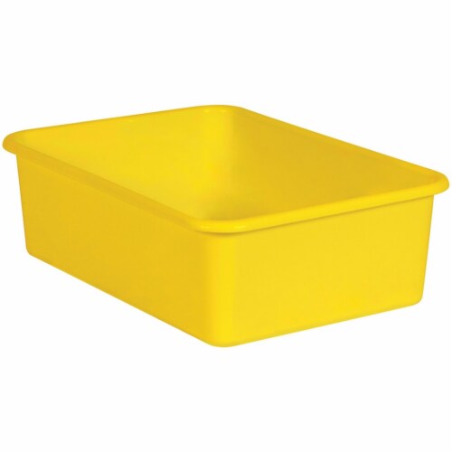 Yellow Large Plastic Storage Bin Perspective: front