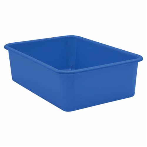 Gracious Living 6 Quart Clear Plastic Storage Bin Container + Blue Lid (12  Pack)