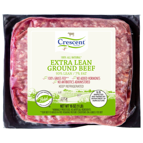 Crescent Grass Fed Extra Lean Ground Beef Perspective: front