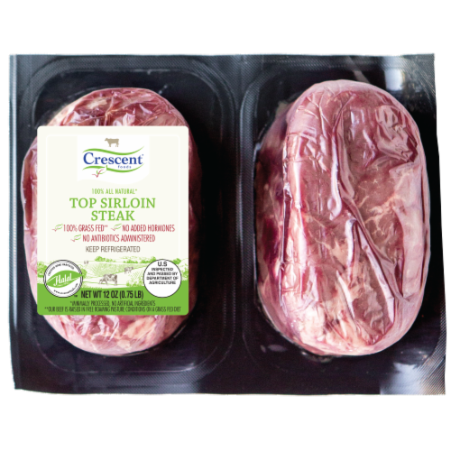 Crescent Foods® Halal Beef Top Sirloin Steak Perspective: front