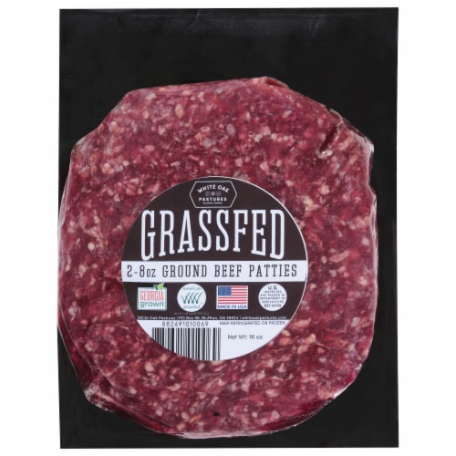 90/10 Grass Fed Ground Beef Patties 2x8oz Perspective: front