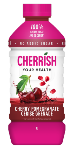 CHERRiSH Tart Cherry Pomegranate Juice Perspective: front