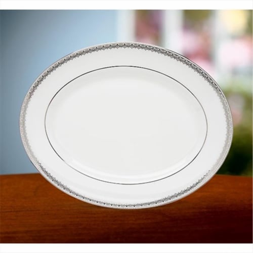 Lenox Lace Couture 13 in. Oval Platter Perspective: front