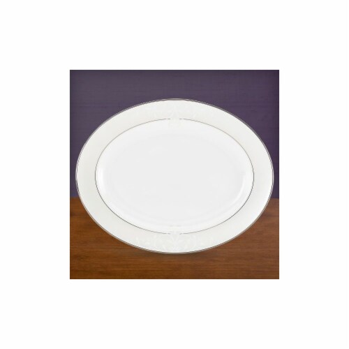 Lenox Opal Innocence Scroll Oval Platter 16 In. Perspective: front