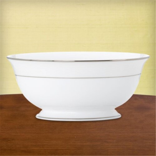Lenox 814738 Opal Innocence Stripe Serving Bowl Perspective: front