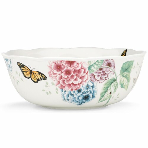 Lenox 841012 Butterfly Meadow Hydrangea Dinnerware Serving Bowl, 72 oz Perspective: front