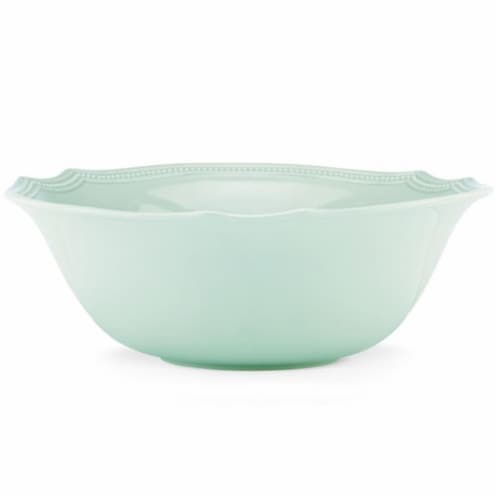 Lenox 854869 64 oz French Perle Bead Ice Blue Serving Bowl - Large Perspective: front