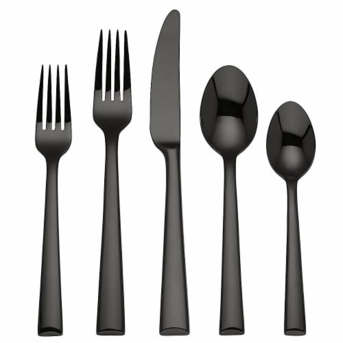 Lenox 856078 Colebrook Flatware Onyx 5 Piece Place Setting, 9.25 in. Perspective: front