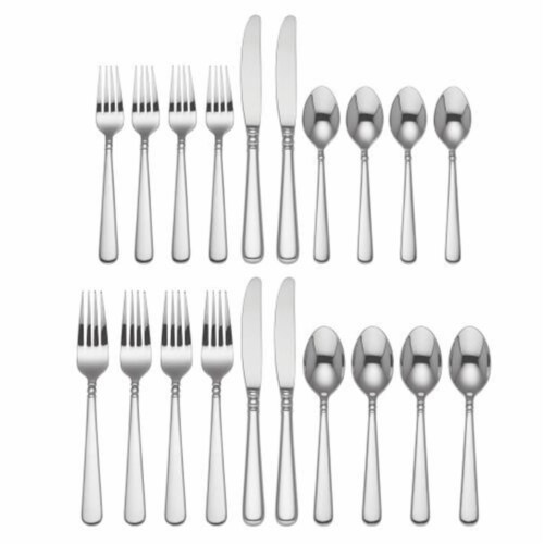 Lenox Pearl Platinum Flatware 2 Set, 9.25 in. - 20 Piece Perspective: front