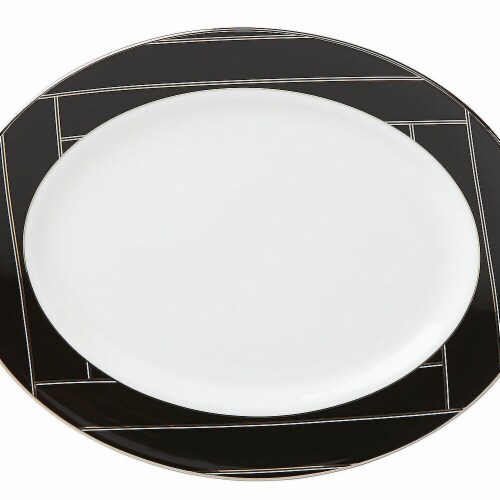 Lenox Brian Gluckstein Winston Dinnerware Oval Platter, 13 Perspective: front