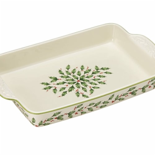 Lenox 869955 Holiday Rectangular Baker Perspective: front