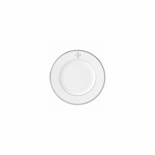 Lenox 10.8 in. dia. Federal Platinum Monogram Block Dinner Plate - A Perspective: front