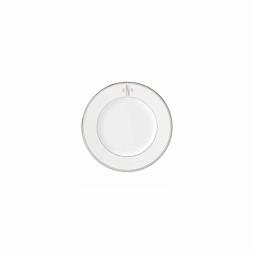 Lenox 10.8 in. dia. Federal Platinum Monogram Block Dinner Plate - N Perspective: front