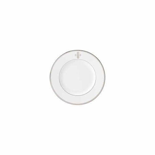 Lenox 10.8 in. dia. Federal Platinum Monogram Block Dinner Plate - O Perspective: front