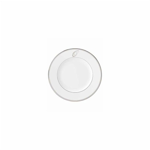 Lenox 10.8 in. dia. Federal Platinum Monogram Script Dinner Plate - O Perspective: front