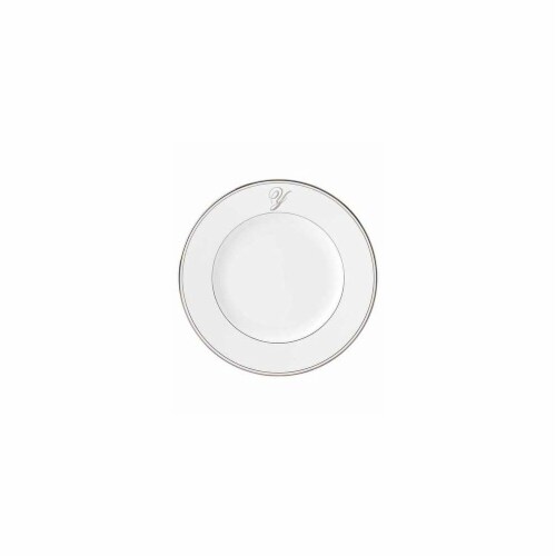 Lenox 10.8 in. dia. Federal Platinum Monogram Script Dinner Plate - Y Perspective: front