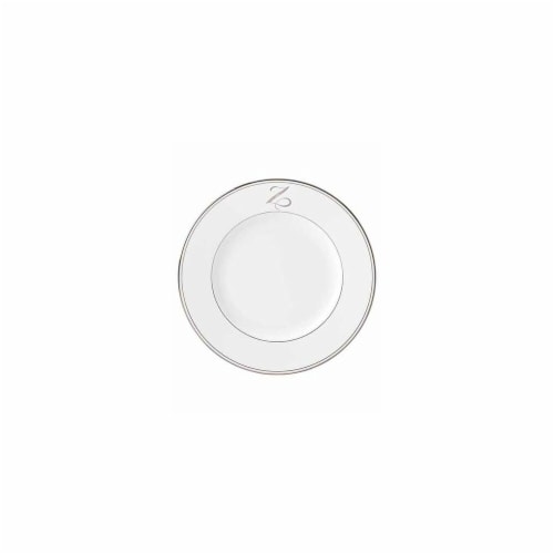 Lenox 10.8 in. dia. Federal Platinum Monogram Script Dinner Plate - Z Perspective: front