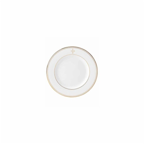 Lenox 8 in. dia. Federal Gold Monogram Block Salad Plate - I Perspective: front