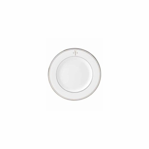 Lenox 8 in. dia. Federal Platinum Monogram Block Salad Plate - Y Perspective: front