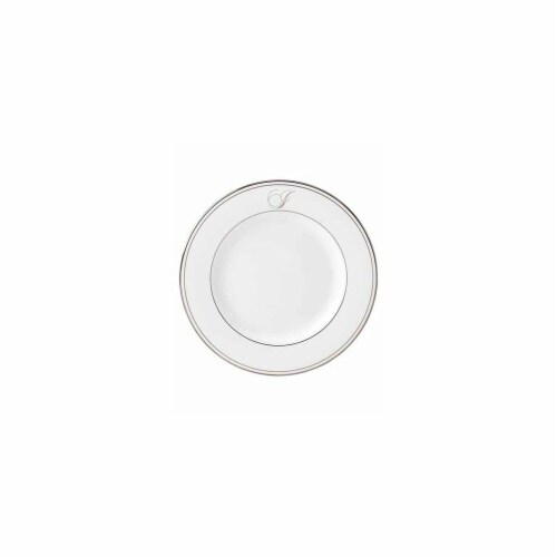 Lenox 8 in. dia. Federal Platinum Monogram Script Salad Plate - I Perspective: front