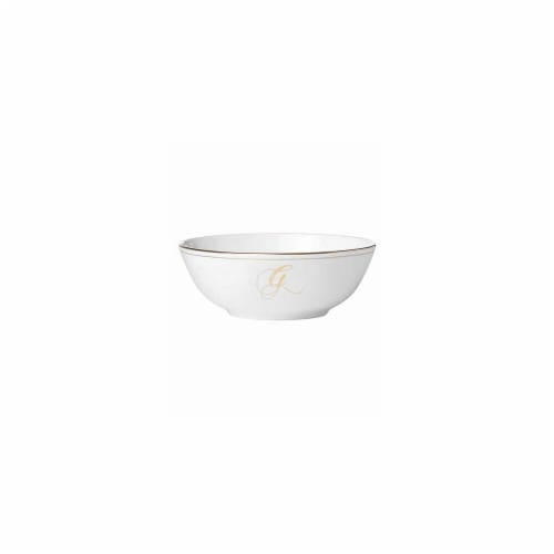 Lenox 873210 6.5 in. dia. Federal Gold Monogram Script DW Place Bowl - G Perspective: front