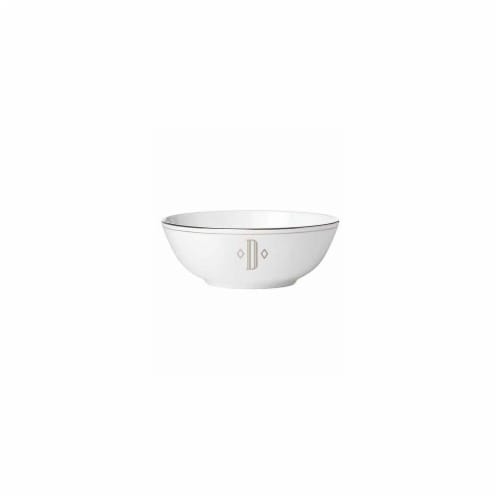 Lenox 873260 6.5 in. dia. Federal Platinum Monogram Block DW Place Bowl - D Perspective: front