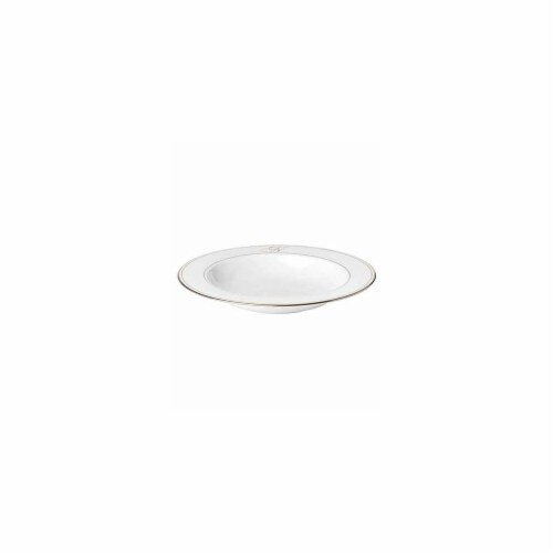 Lenox 873815 9 in. dia. Federal Platinum Monogram Script DW Pasta & Rim Soup Bowl - N Perspective: front