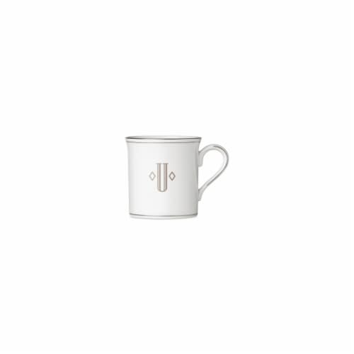 Lenox 12 oz Federal Platinum Mono Block Dinnerware Mug - U Perspective: front