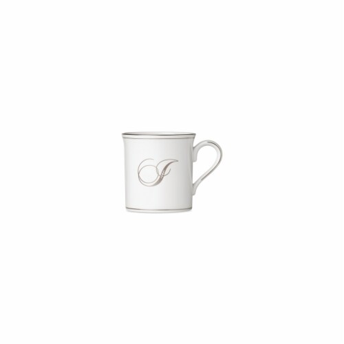 Lenox 12 oz Federal Platinum Mono Script Dinnerware Mug - I Perspective: front