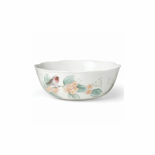 Lenox 882268 Butterfly Meadow Flutter Serving Bowl, White Perspective: front