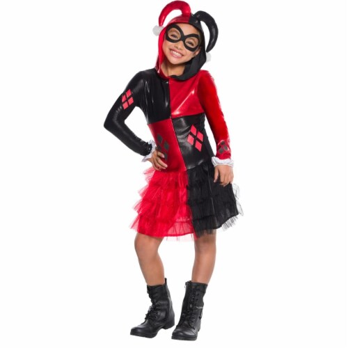 Rubies Costumes 273975 Harley Quinn Child Hoodie Dress - Large Perspective: front