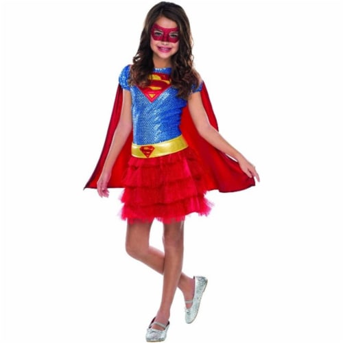 Rubies Costumes 242567 Supergirl Sequin Child Costume, Red - Medium Perspective: front