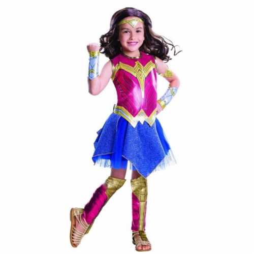 Rubies Costumes 244966 Batman v Superman Dawn of Justice-Girls Deluxe Wonder Woman Costume- R Perspective: front