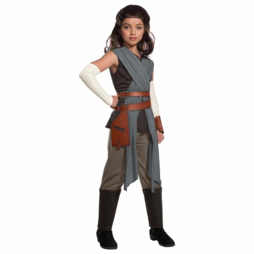 Rubies 271800 Star Wars Episode VIII - The Last Jedi Deluxe Girls Rey Costume - Large Perspective: front