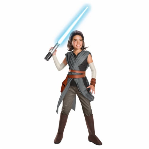 Rubies Star Wars Episode Viii - The Last Jedi Super Deluxe Girls Rey Costume - Large Costume Perspective: front