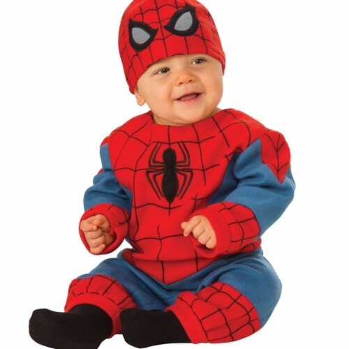 Rubies Costume 272028 Spider-Man Infant Romper, 6-12 Months Perspective: front