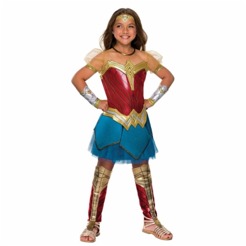 Rubies 274634 Justice League Girls Premium Wonder Woman Costume - Medium Perspective: front