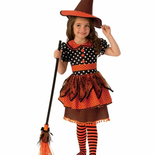 Rubies 278933 Halloween Girls Polka Dot Witch Costume - Small Perspective: front