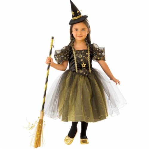 Rubies 278935 Halloween Girls Golden Star Witch Costume - Medium Perspective: front