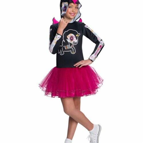 Rubies 279074 Halloween Tokidoki Girls Dia De Los Muertos Caramelo Unicorno Costume - Medium Perspective: front