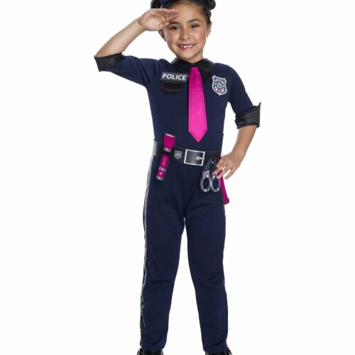 Rubies 279098 Halloween Girls Barbie Police Officer Costume - Extra Small Perspective: front