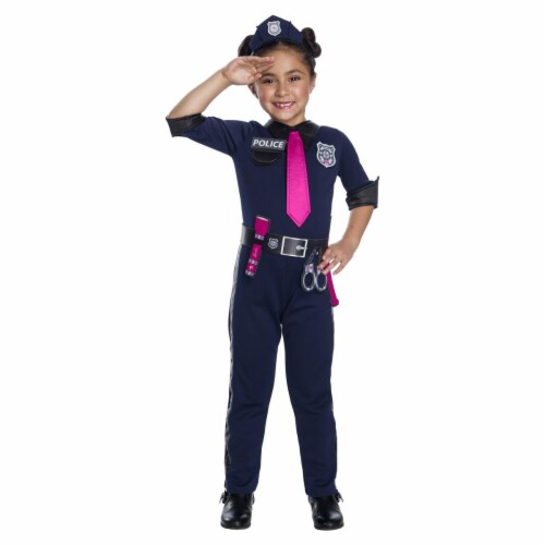 Rubies 279096 Halloween Girls Barbie Police Officer Costume - Medium Perspective: front