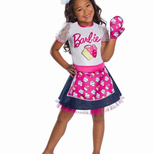 Rubies 279078 Halloween Girls Barbie Baker Chef Costume - Medium Perspective: front