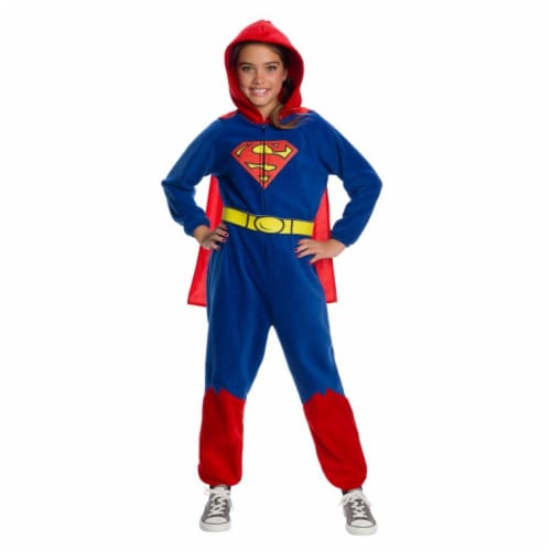 DC Super Heroes Girl's Superman One-Piece Costume Jumpsuit, Large Perspective: front