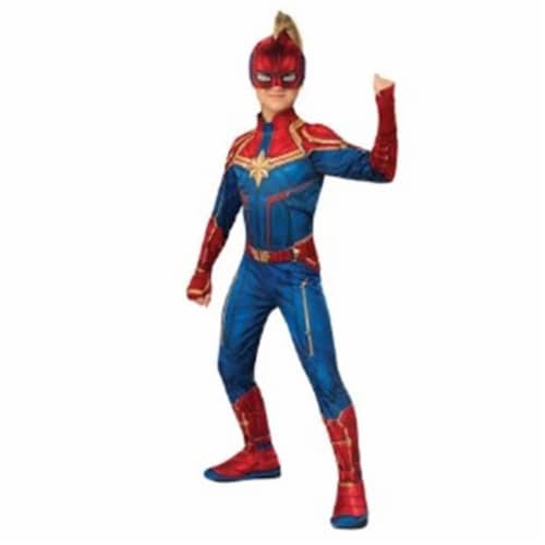 Captain Marvel Hero Costume Suit, Large Blue/Red Perspective: front