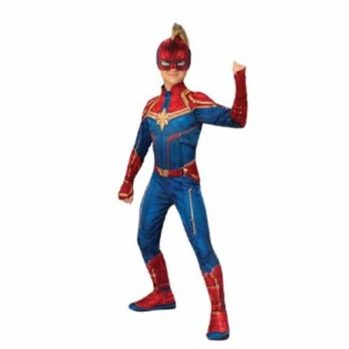 BuySeasons 402229 Girls Captain Marvel Hero Suit Costume, Medium Perspective: front