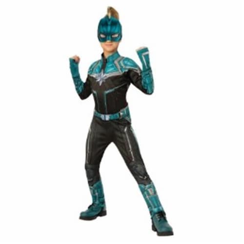 BuySeasons 402238 Girls Captain Marvel Deluxe Kree Suit Costume, Medium Perspective: front