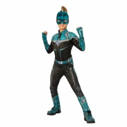BuySeasons 402237 Girls Captain Marvel Deluxe Kree Suit Costume, Small Perspective: front