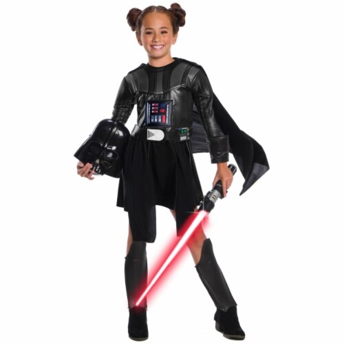 Rubies 404634 Girls Star Wars Classic Deluxe Darth Vader Dress, Large Perspective: front